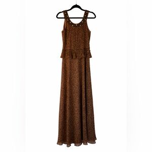 Vintage Chetta B Silk Beaded Maxi Dress